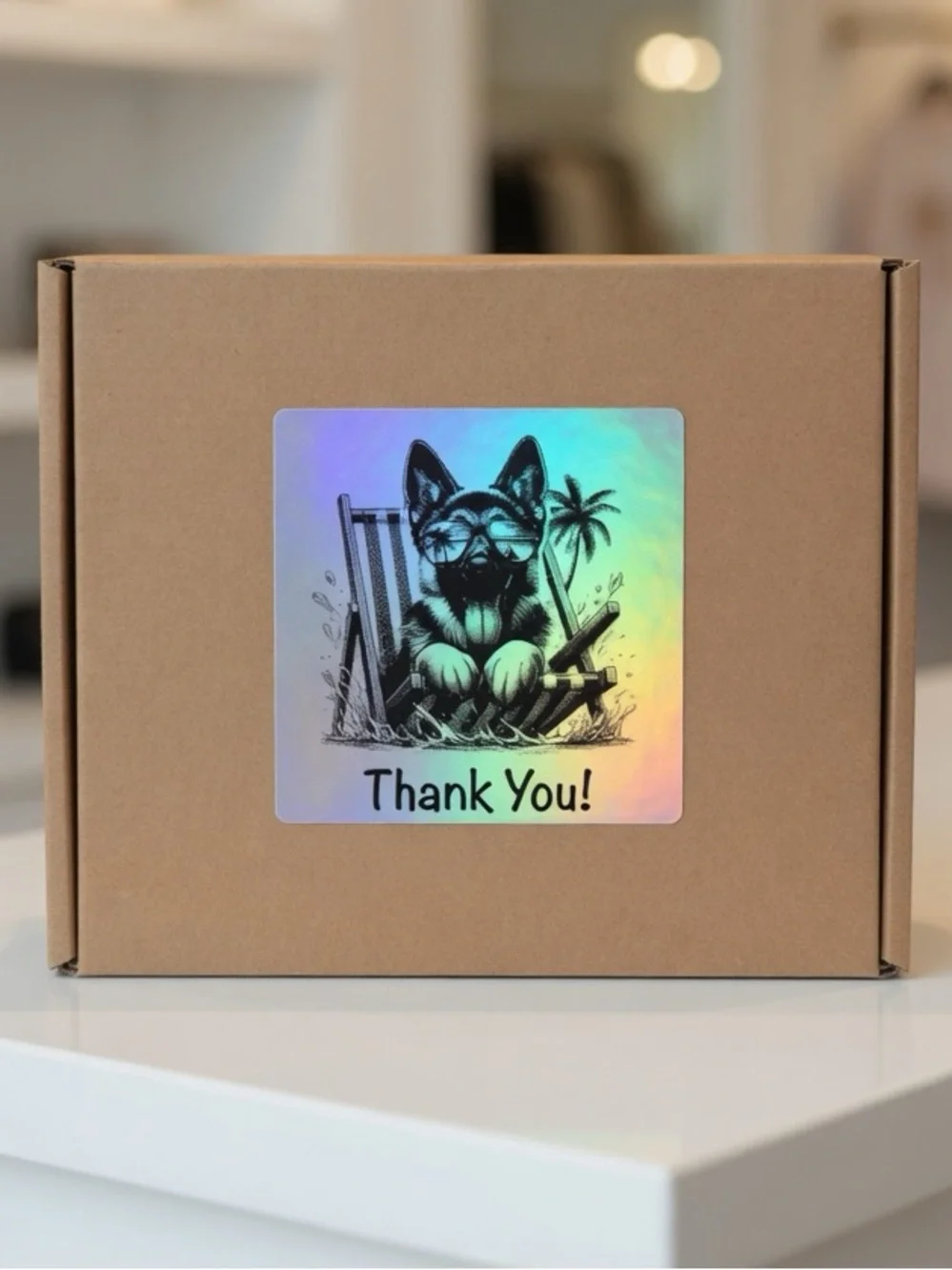 German Shepherd 2”x2” Thank You Stickers-100ct.